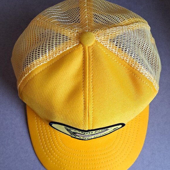 VINTAGE Petroleum Helicopters Patch USED Hat (Yellow, Snapback, Made In USA) - Picture 7 of 9